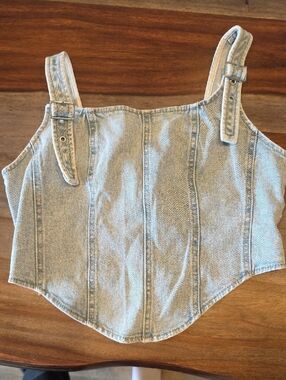 wild fable Light Blue Denim Corset Tank Top
